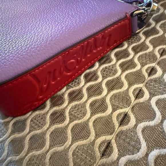 Christian Louboutin Loubila Purple and Red Leather Shoulder Bag - Picture 8 of 14